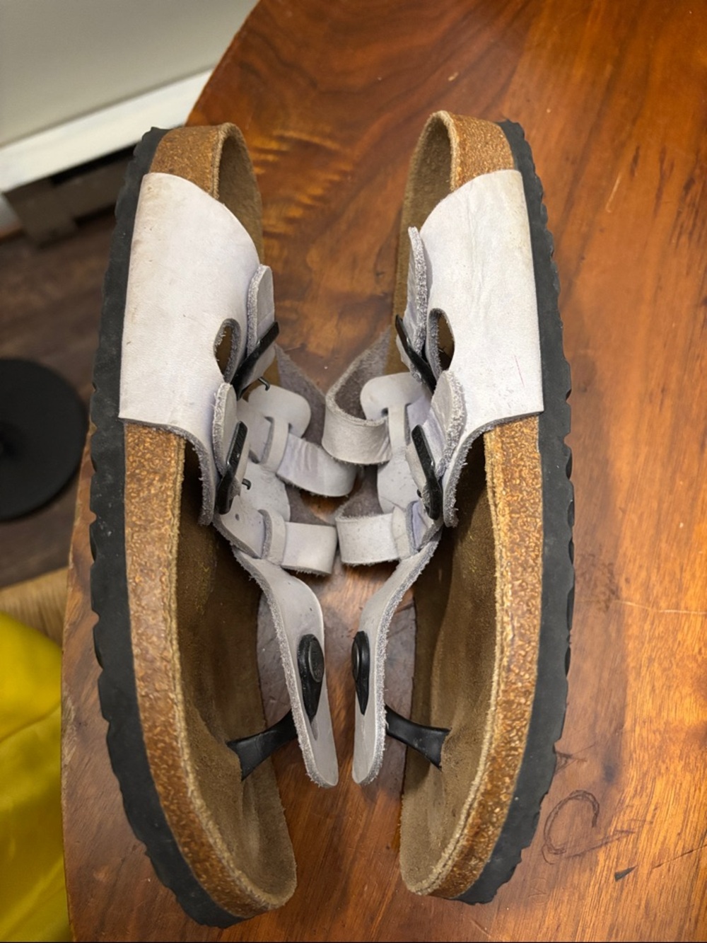 Birkenstock White Two-Strap Thong Sandals - Picture 6 of 7